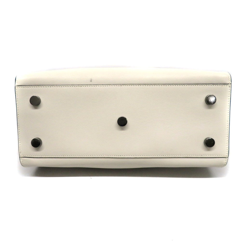 SAINT LAURENT Cabas Shoulder Handbag White Leather - Picture 5 of 9